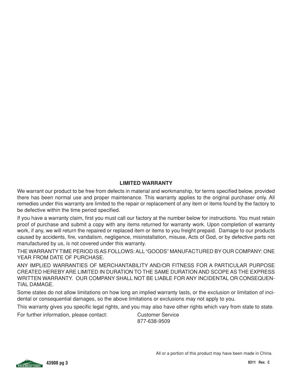 Pavement Ends 43908 Front Bumpers User Manual | Page 3 / 3