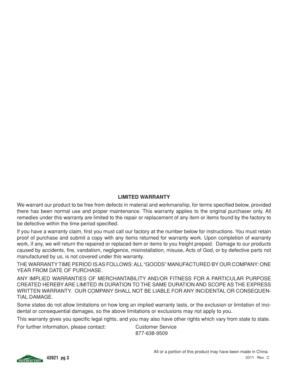 Pavement Ends 43921 Front Bumpers User Manual | Page 3 / 3