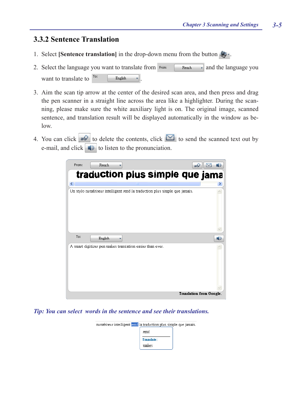 2 sentence translation, 2 sentence translation -5 | Penpower WorldPenScan (Win) User Manual | Page 21 / 36