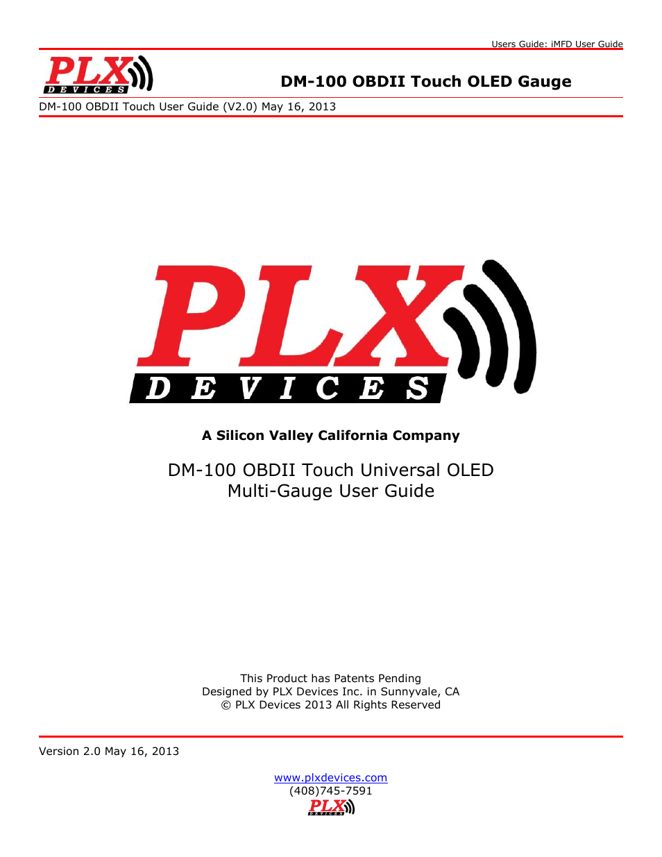 PLX Devices DM-100 OBDII Touch User Manual | 23 pages
