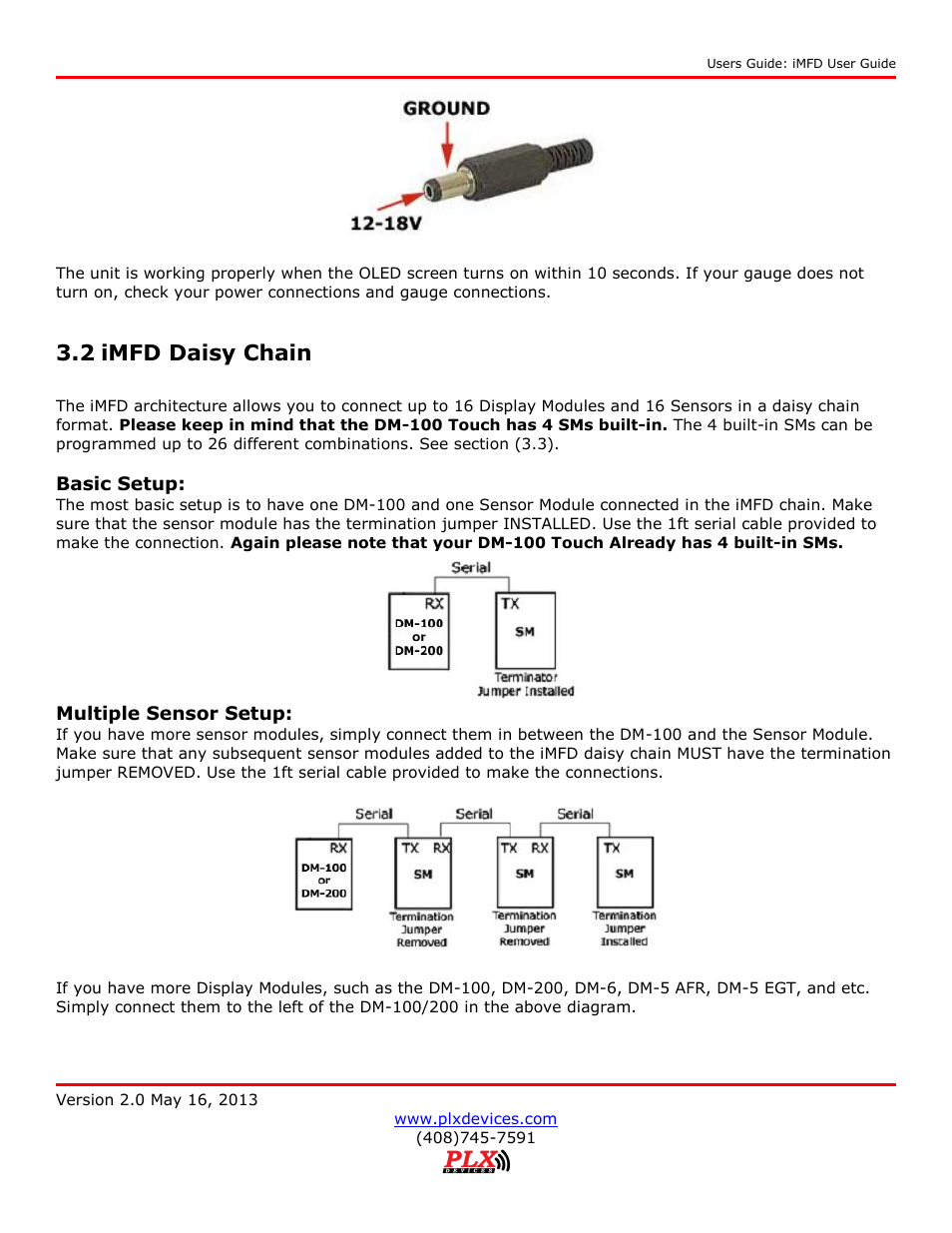 Imfd daisy chain, 2 imfd daisy chain | PLX Devices DM-100 OBDII Touch User Manual | Page 10 / 23