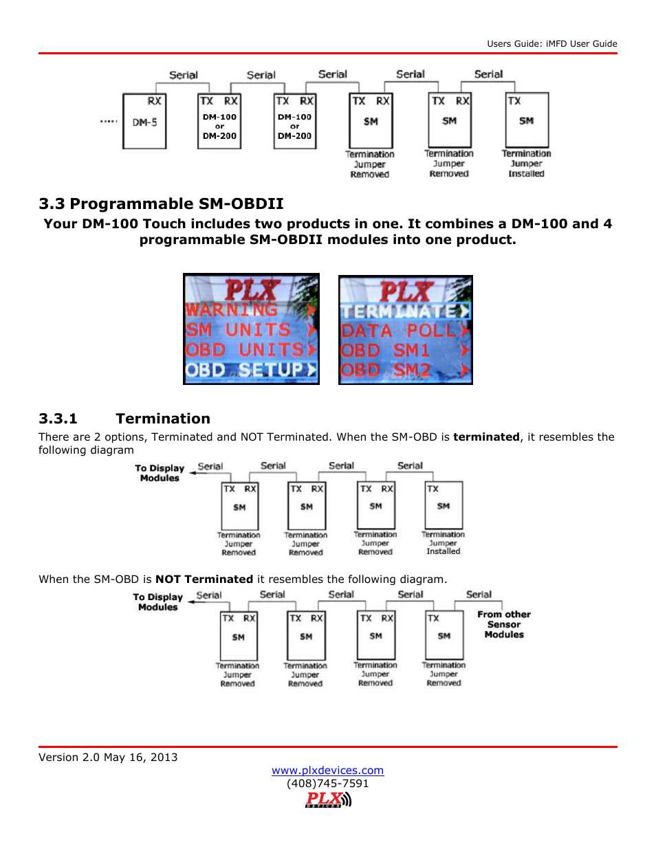 Programmable sm-obdii, Termination, 3 programmable sm-obdii | PLX Devices DM-100 OBDII Touch User Manual | Page 11 / 23