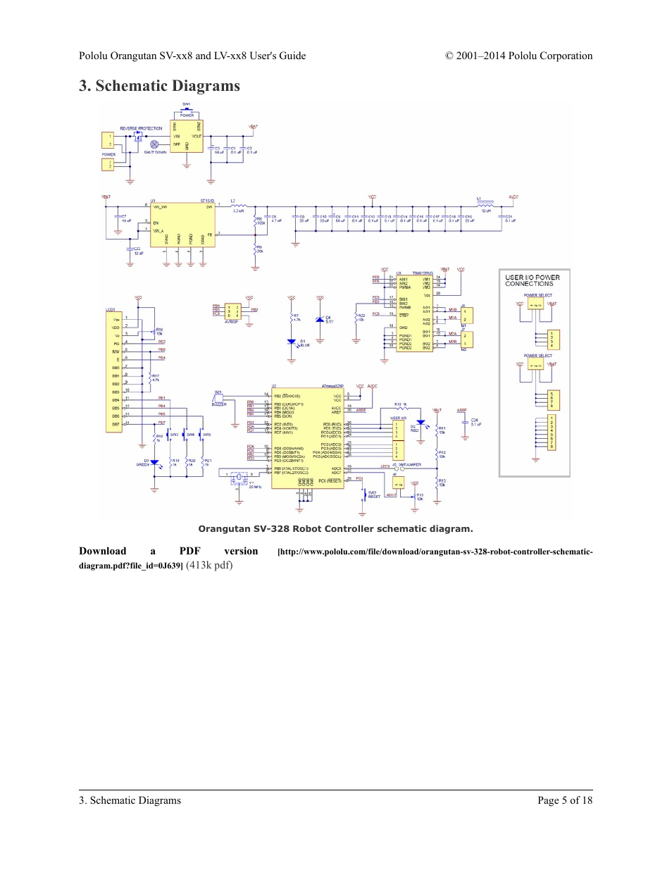 Schematic diagrams | Pololu Orangutan LV-xx8 User Manual | Page 5 / 18