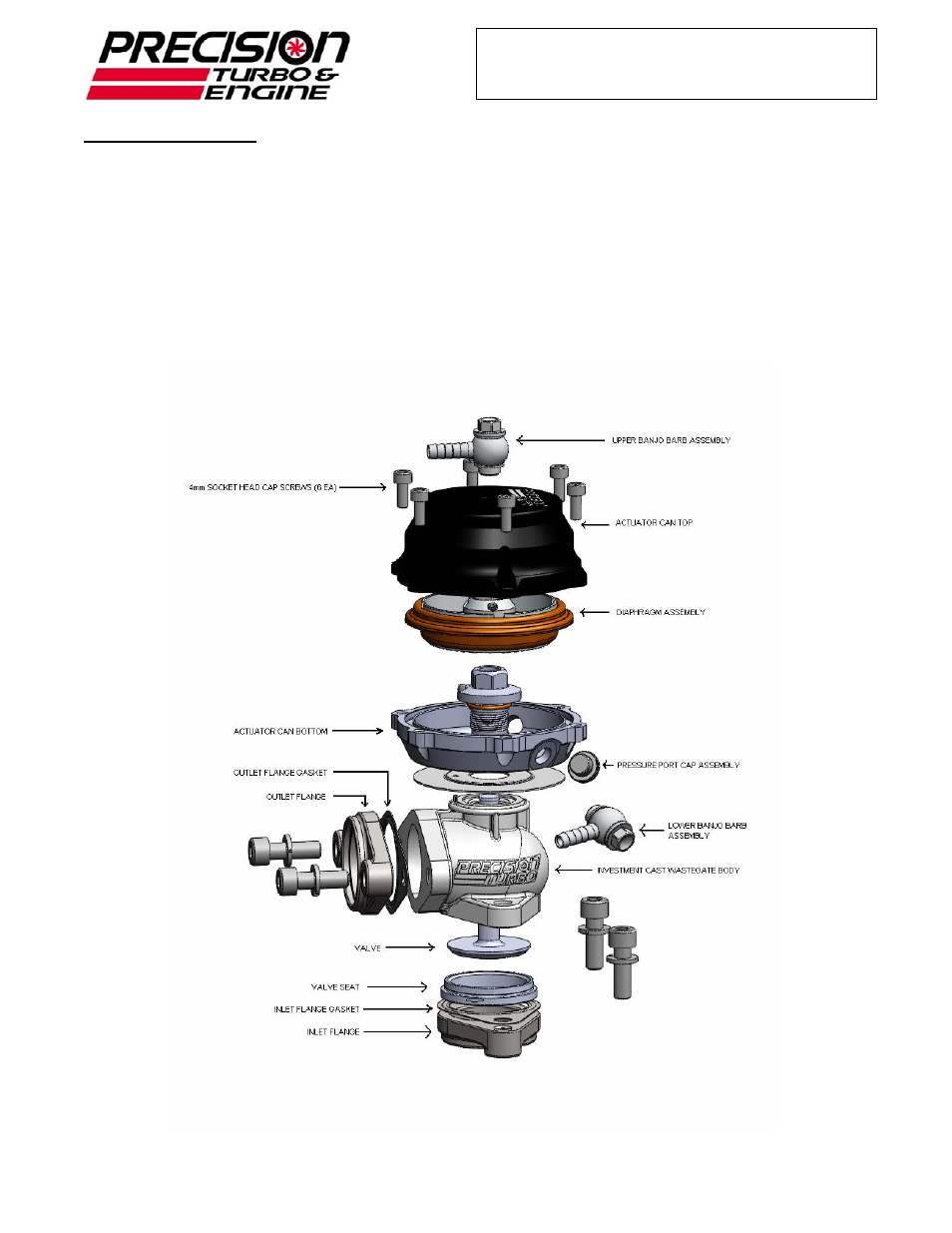 Precision Turbo and Engine Precision Turbo & Engine PW39 Wastegate User Manual | Page 3 / 9