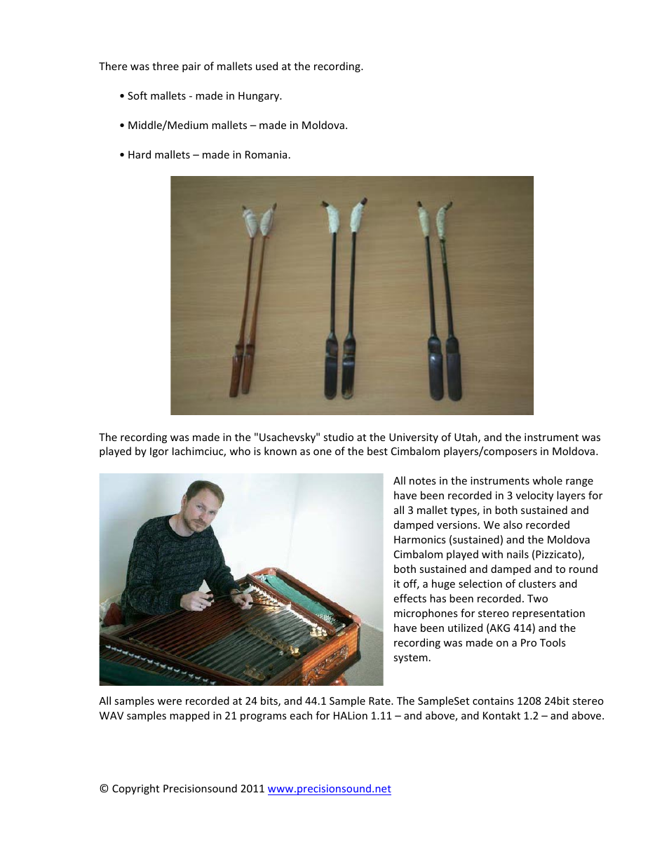 Precisionsound Moldova Concert Cimbalom User Manual | Page 2 / 6