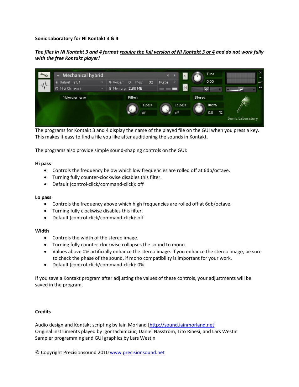 Precisionsound Sonic Laboratory User Manual | Page 4 / 5