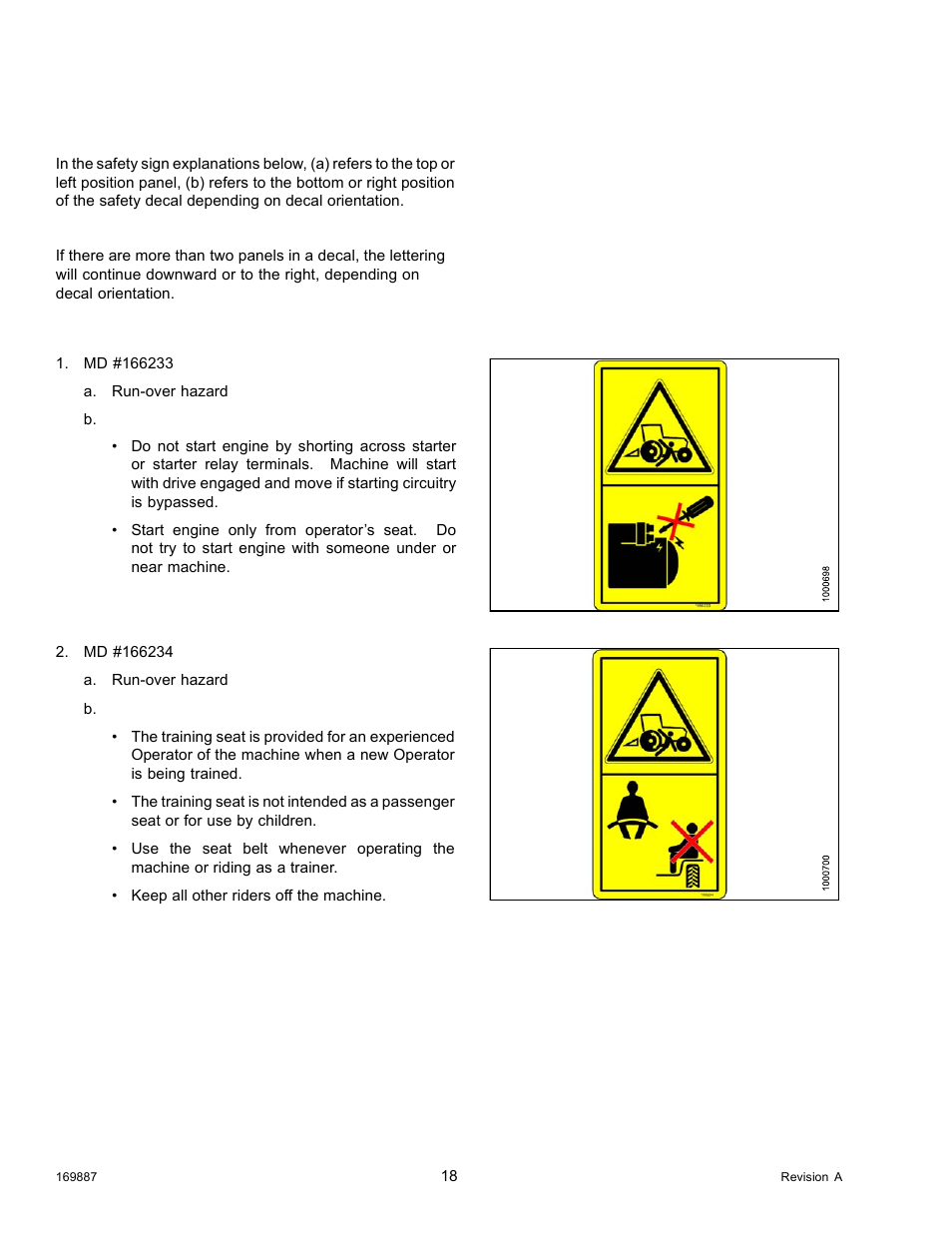 12interpreting safety signs, Interpreting safety signs, 12 interpreting safety signs | MacDon M205 Operators Manual User Manual | Page 34 / 482