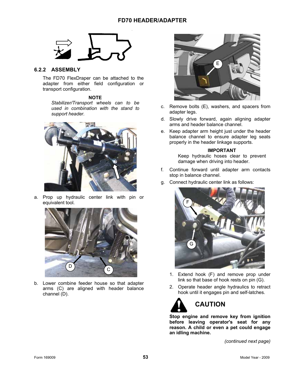 Caution | MacDon CA20 Operators Manual User Manual | Page 55 / 100