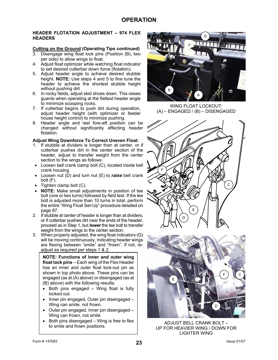 Operation | MacDon 974 FlexDraper User Manual | Page 25 / 95