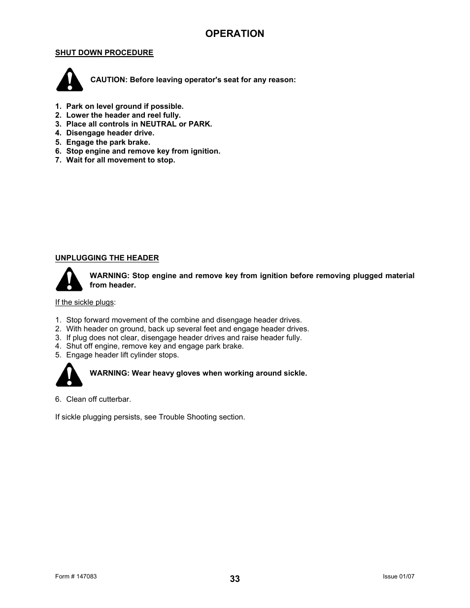 Operation | MacDon 974 FlexDraper User Manual | Page 35 / 95