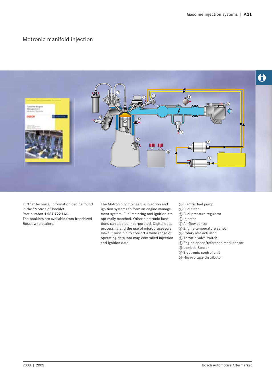 Motronic manifold injection, Gasoline injection systems | a 11 | Bosch 2008 User Manual | Page 13 / 75