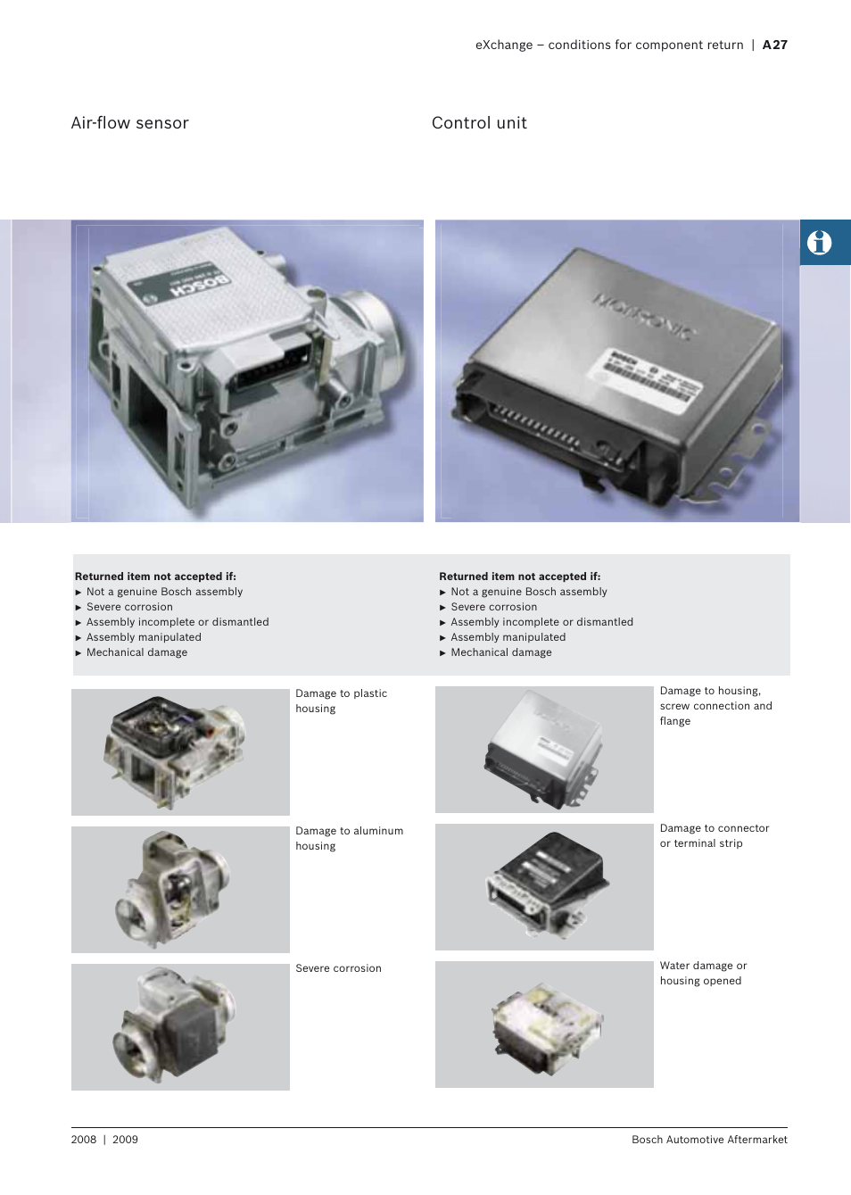 Air-ﬂow sensor control unit | Bosch 2008 User Manual | Page 29 / 75