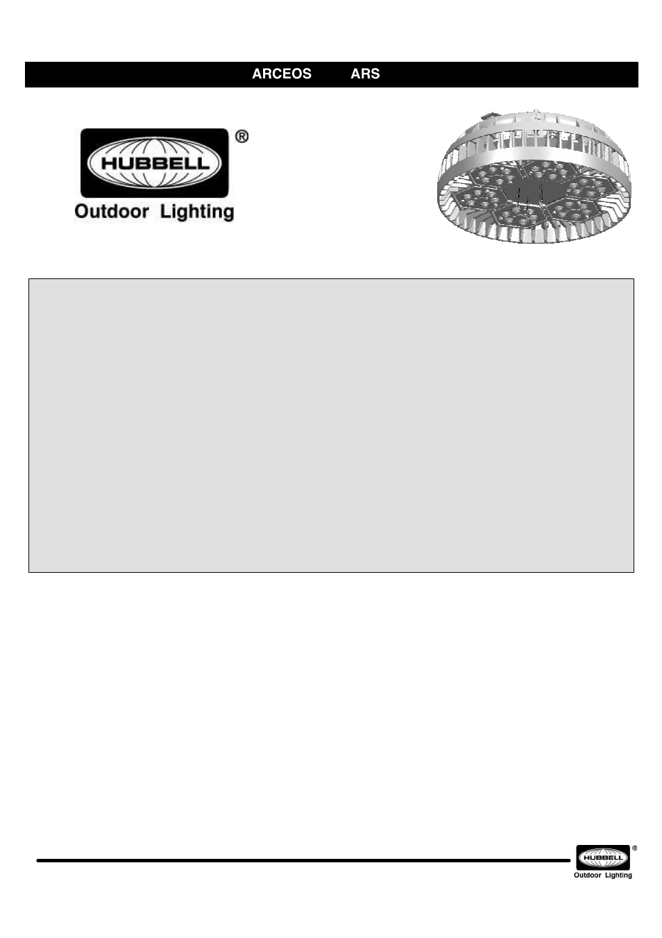 Spaulding Lighting Arceos ARS surface, ceiling, garage User Manual | 4 pages