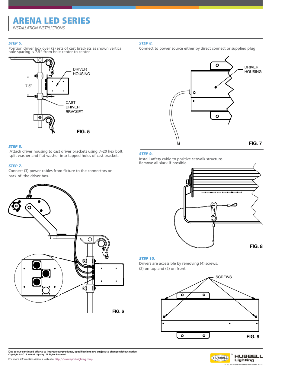 Arena led series, Fig. 5, Fig. 7 fig. 8 fig. 9 | Sportsliter Solutions ArenaLED User Manual | Page 2 / 2