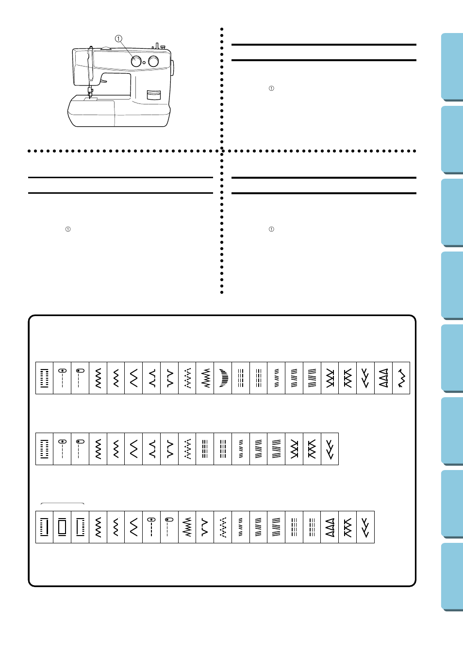 Various controls, Pattern selection dial, Distintos mandos | Dispositivi di controllo, Selector de puntadas, Selettore dei punti, Xl5010 | Brother XL5020 User Manual | Page 18 / 82