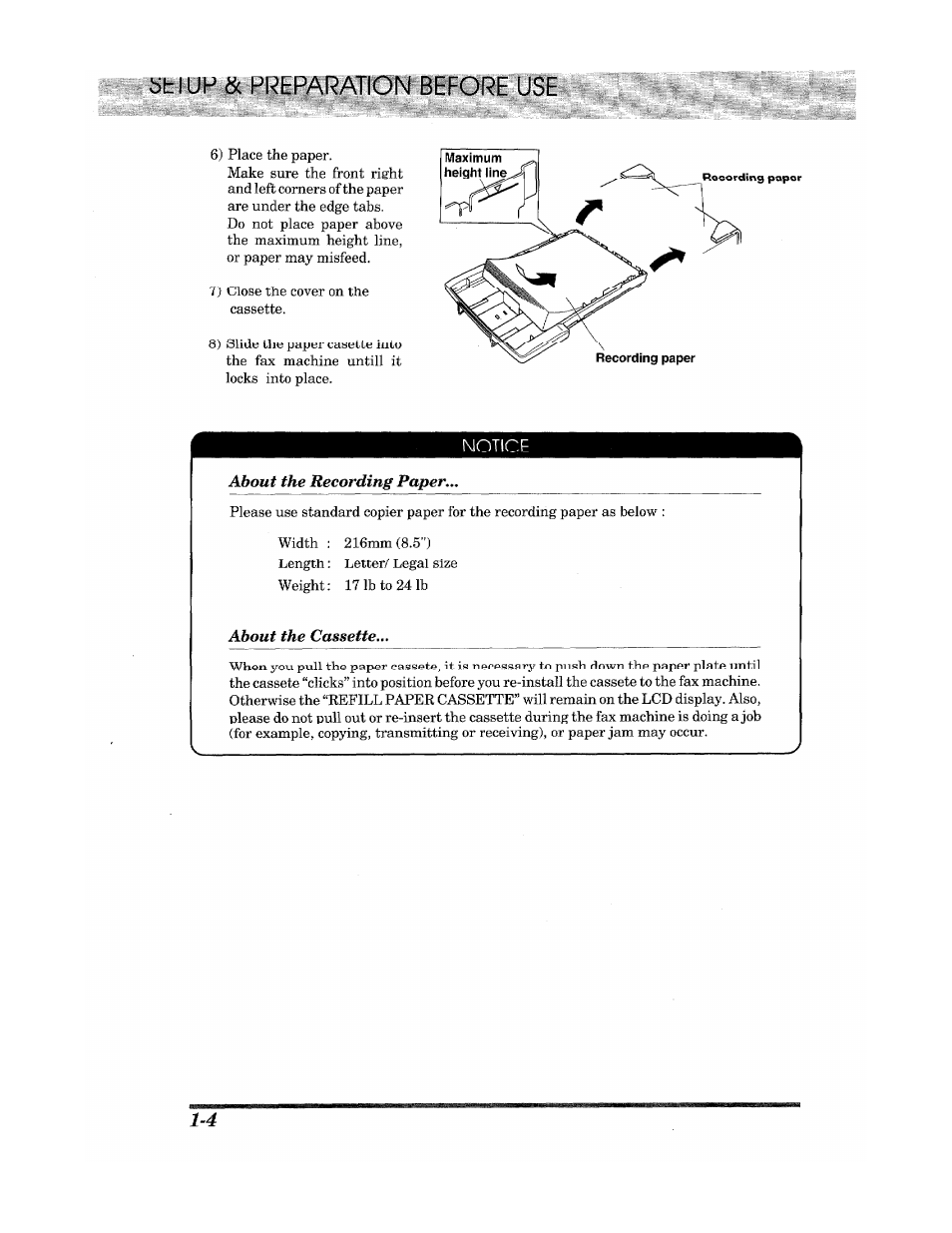 Btiup & preparation before use | Brother Fax 980 M User Manual | Page 10 / 88