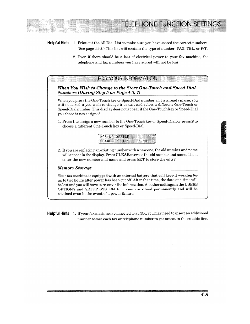 For your information | Brother Fax 980 M User Manual | Page 31 / 88