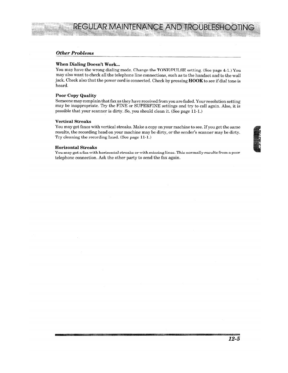 Regular maintenance and troubleshooting | Brother Fax 980 M User Manual | Page 79 / 88