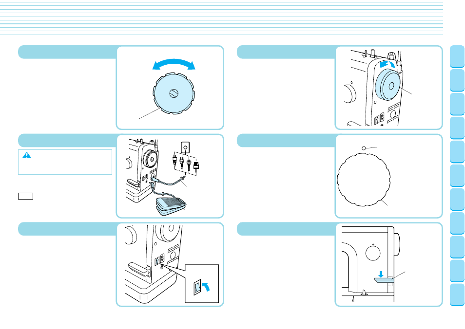 Before you begin, Tension dial, Power cord and foot controller | Power switch, Hand wheel, Stitch length regulator, Reverse stitch lever, Begin, Before you, Before you begin (1) | Brother PQ-1500 User Manual | Page 7 / 25