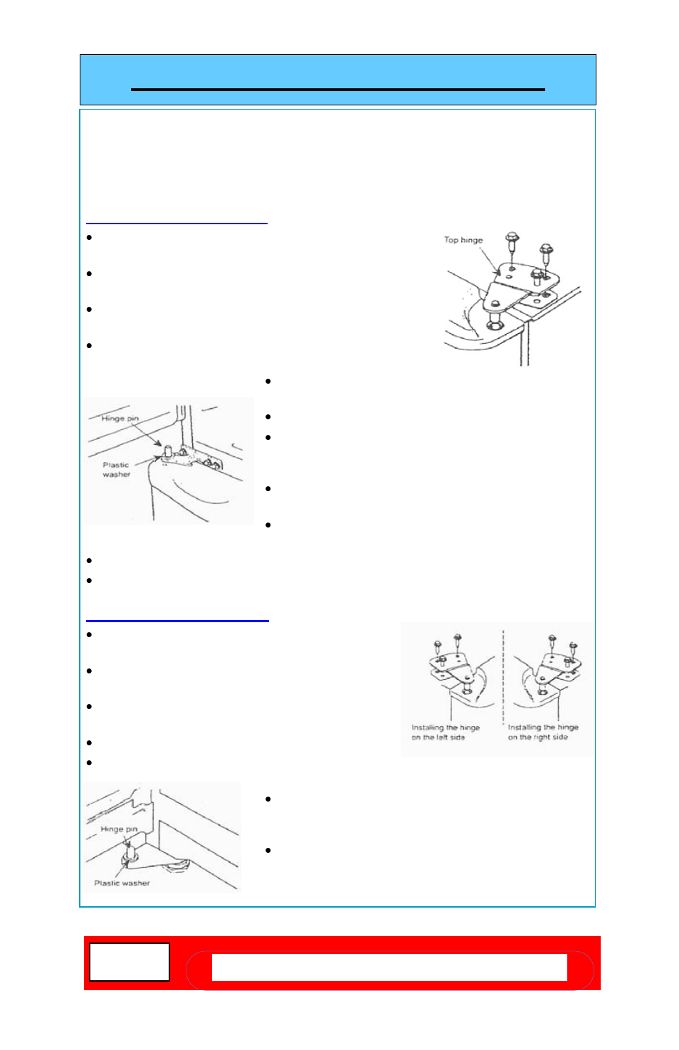 Reversing the door swing, Selected models), For two-door units | For one-door units | Summit CM411LMED User Manual | Page 6 / 16