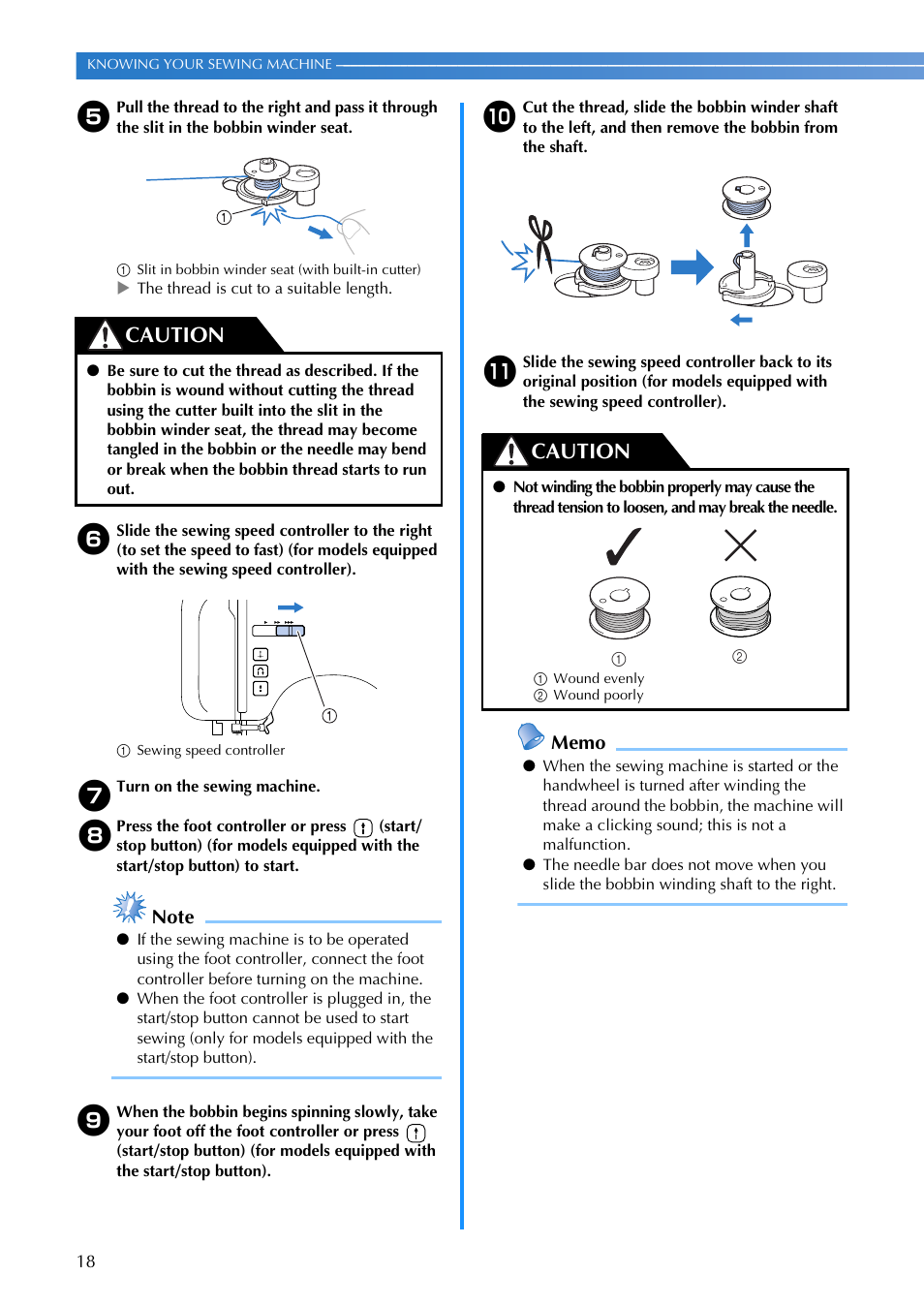 Caution | Brother V61 User Manual | Page 20 / 100