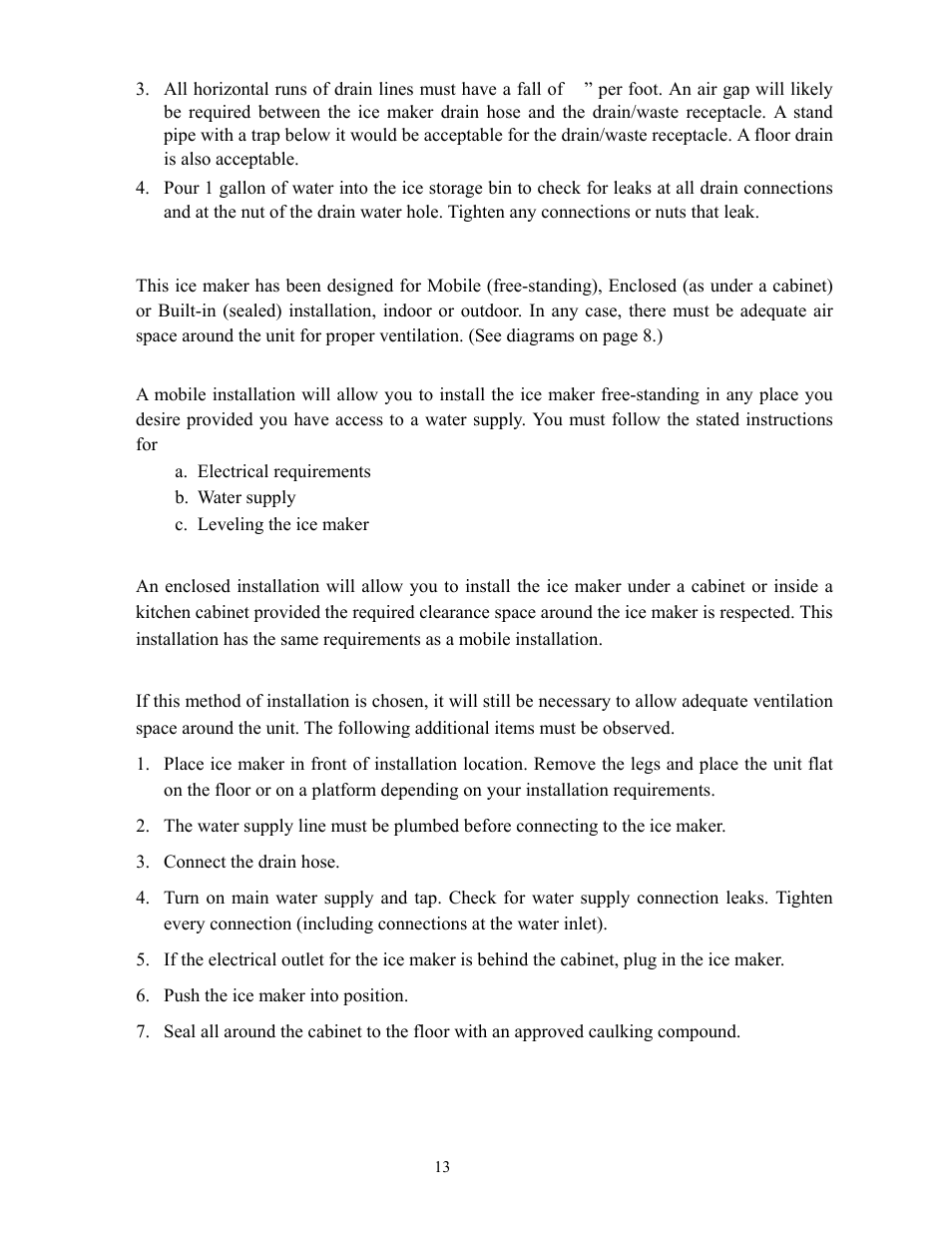 Operation, Installation types | Summit BIM70 User Manual | Page 14 / 32