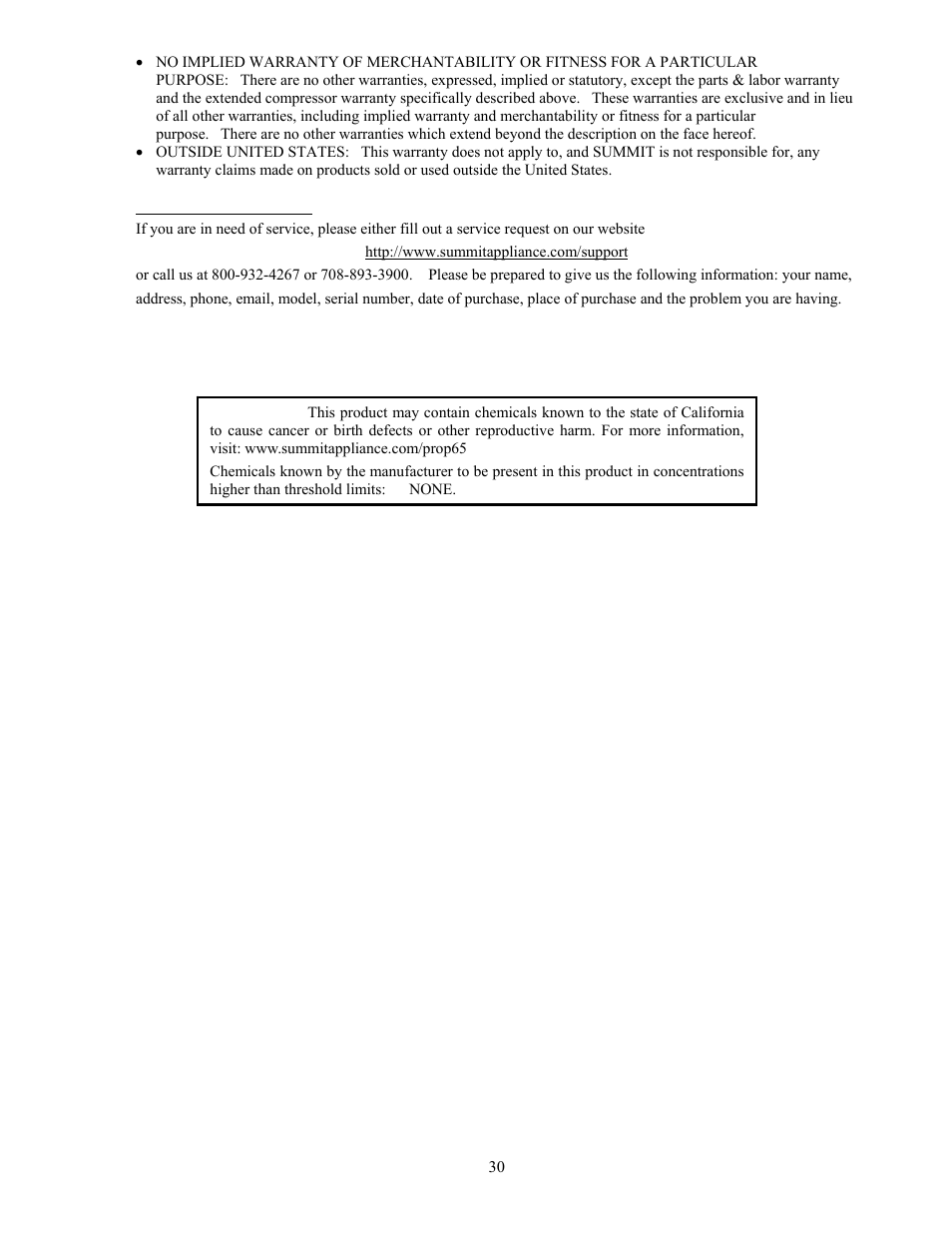 Summit BIM70 User Manual | Page 31 / 32