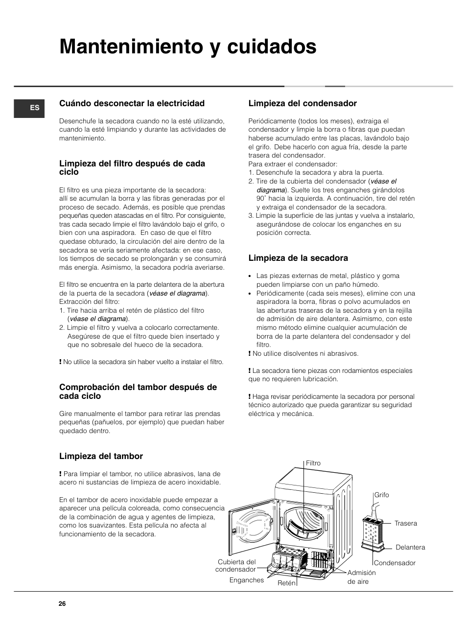 Mantenimiento y cuidados | Summit TCL73XNAADA User Manual | Page 26 / 44