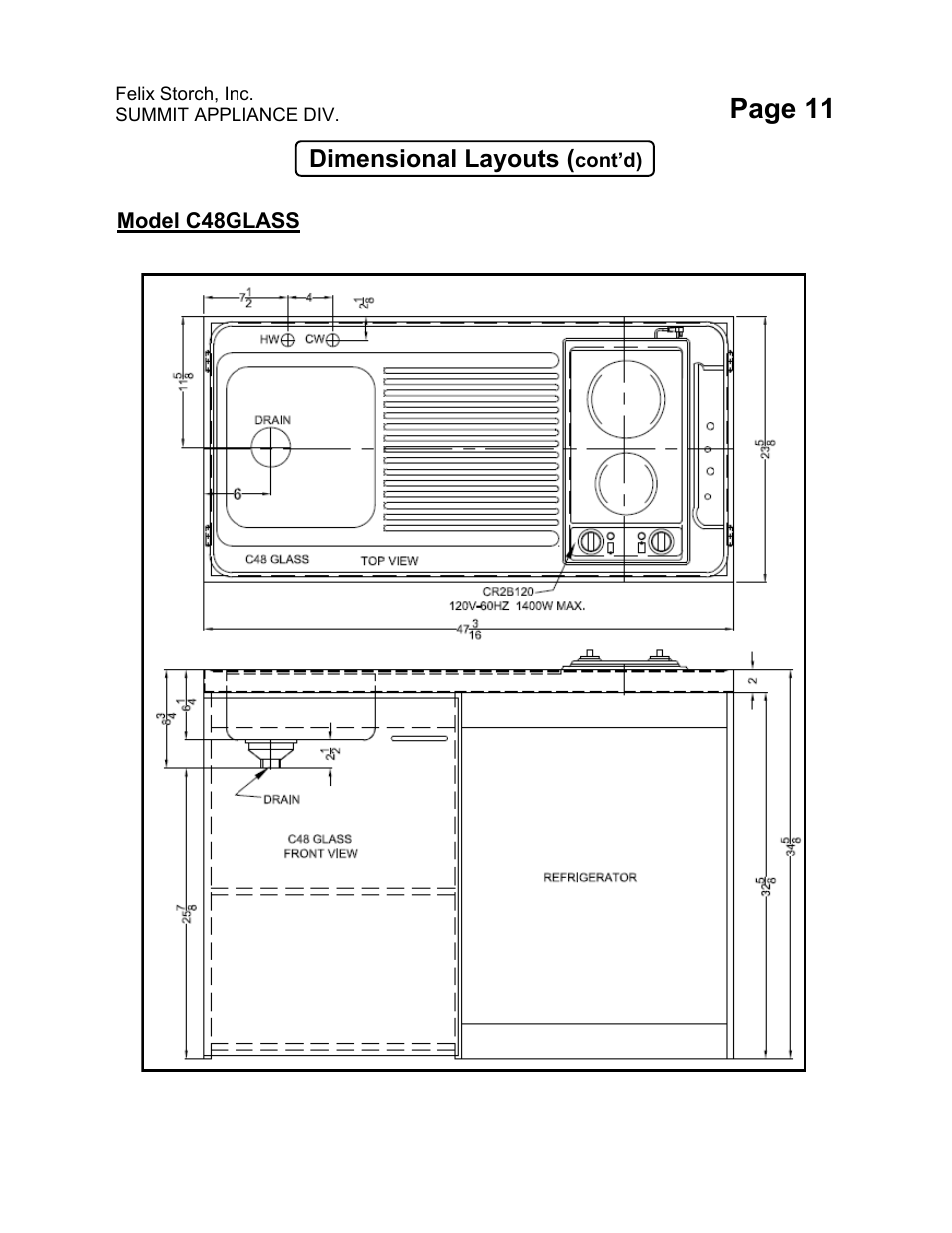 Page 11 | Summit C48GLASS User Manual | Page 11 / 16