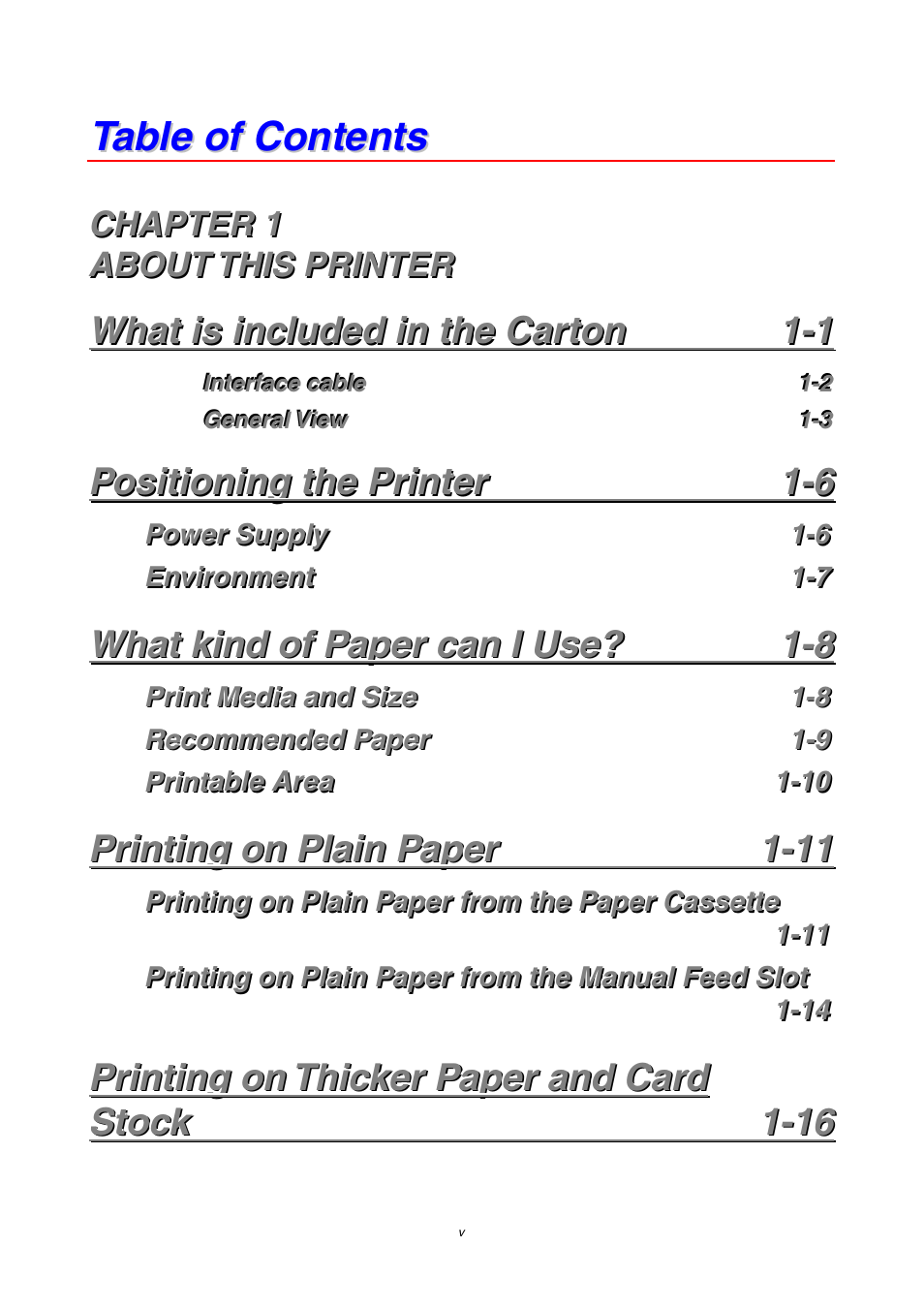 Brother HL-1230 EN User Manual | Page 5 / 116