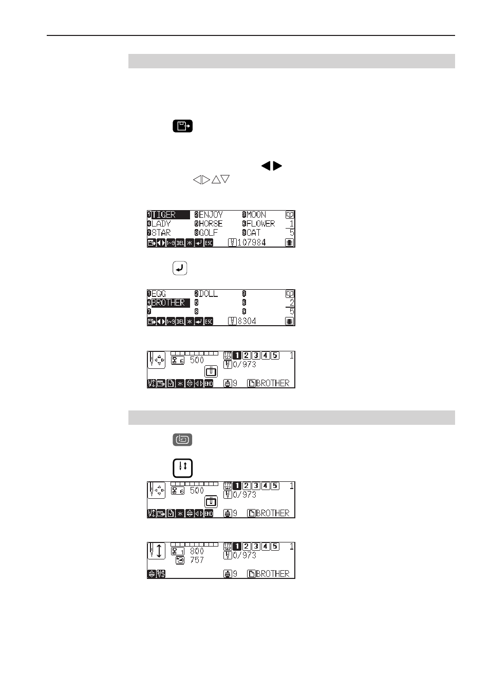 Retrieve the embroidery data, Start embroidering | Brother BES-1261BC User Manual | Page 59 / 164