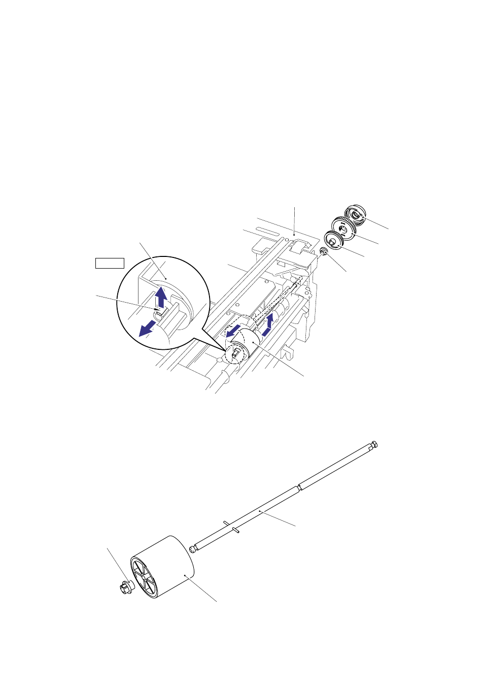 21 paper pick-up roller assy -38, Paper pick-up, Roller assy | 21 paper pick-up roller assy | Brother 1270N User Manual | Page 111 / 243