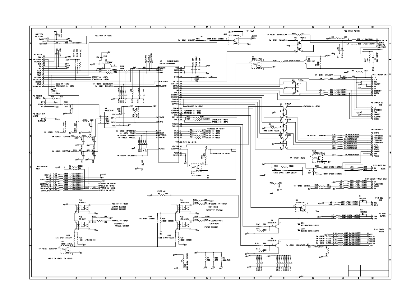 Appendix 18a. engine pcb circuit diagram (old), For the circuit diagram of the engine pcb, see, Appendix 18 | Brother 1270N User Manual | Page 205 / 243