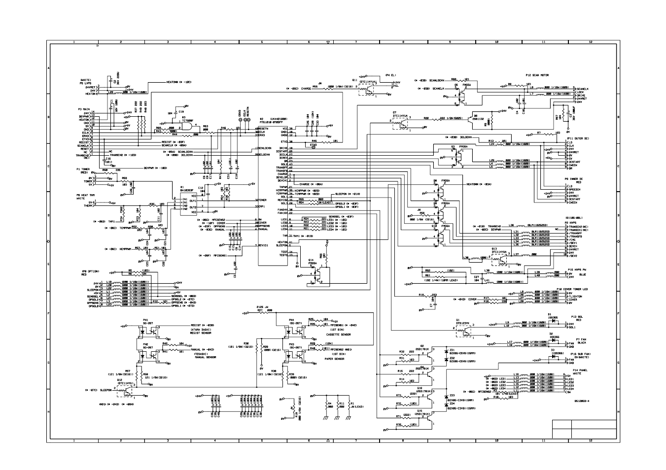Appendix 18b. engine pcb circuit diagram (new) | Brother 1270N User Manual | Page 206 / 243