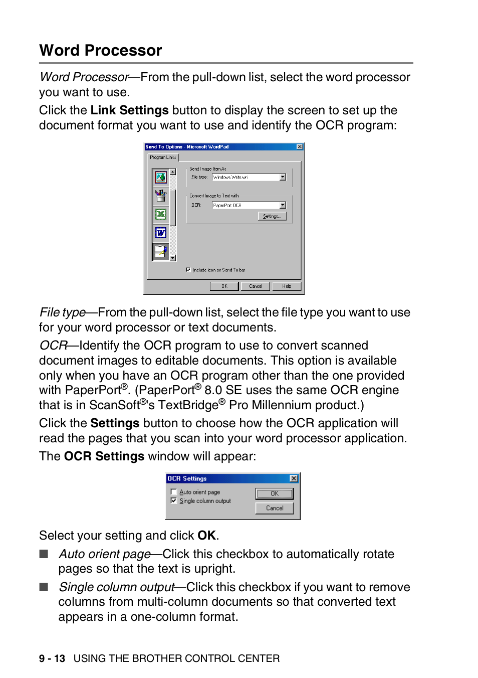Word processor, Word processor -13 | Brother DCP-8025D User Manual | Page 153 / 284