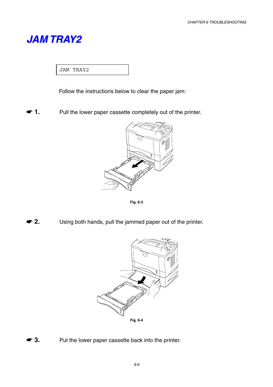 Jam tray2, Jam tray2 -9 | Brother HL-1800 series User Manual | Page 148 / 204