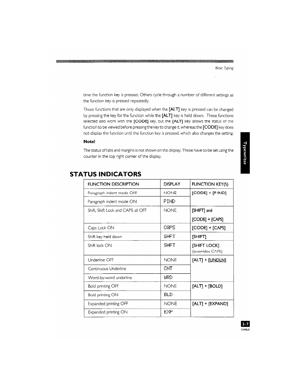 Status indicators, Status indicators -6 | Brother CM-2000 User Manual | Page 47 / 201