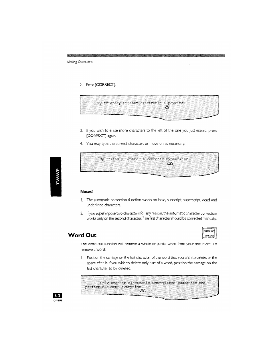 Word out, Word out -2 | Brother CM-2000 User Manual | Page 82 / 201