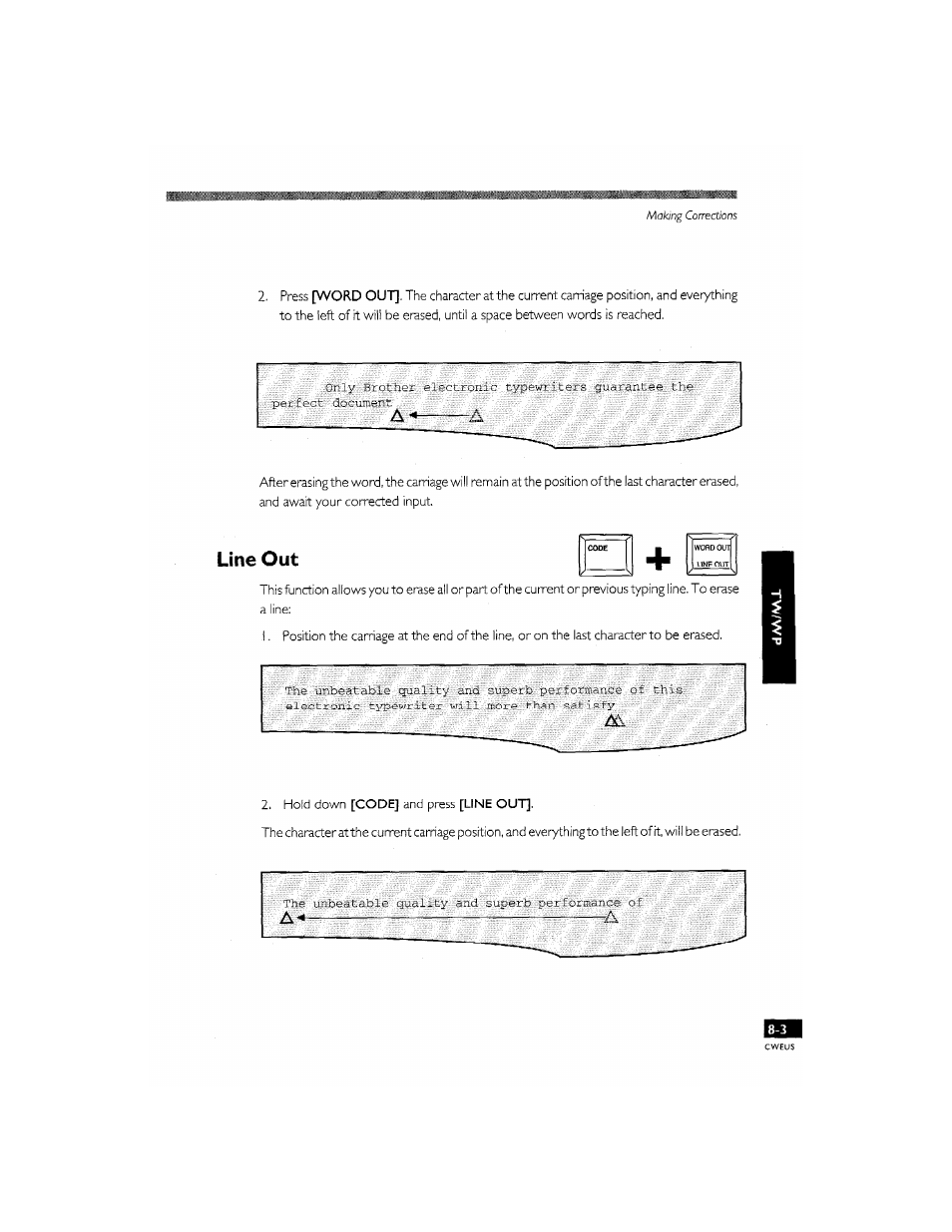 Line out, Line out -3 | Brother CM-2000 User Manual | Page 83 / 201