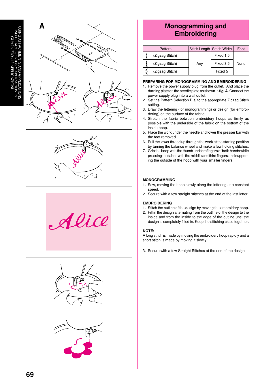 Monogramming and embroidering | Brother XL-6051 User Manual | Page 81 / 103