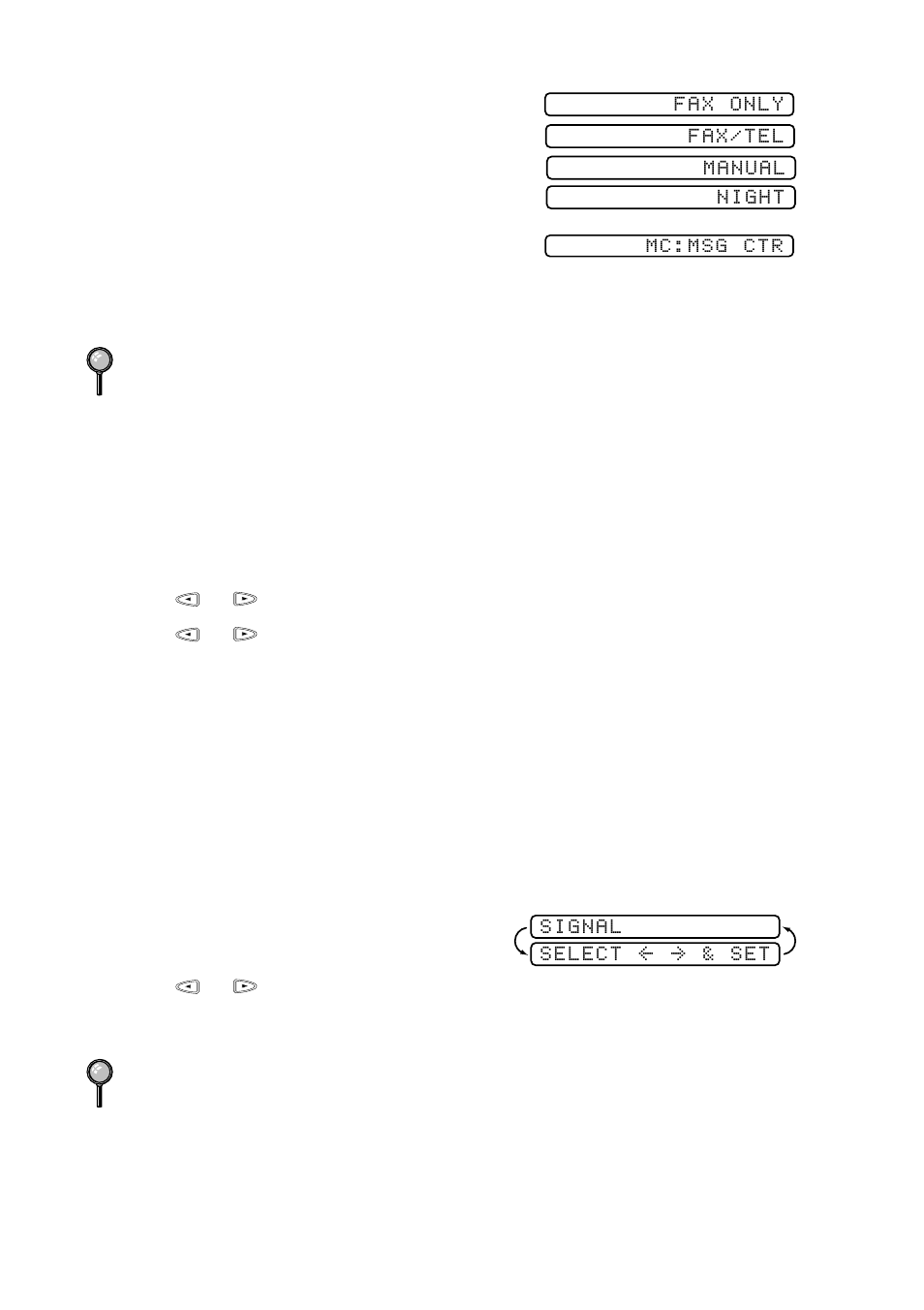 Setting ring delay, Setting melody for rings (fax-335mc only) | Brother FAX-335MC User Manual | Page 34 / 97