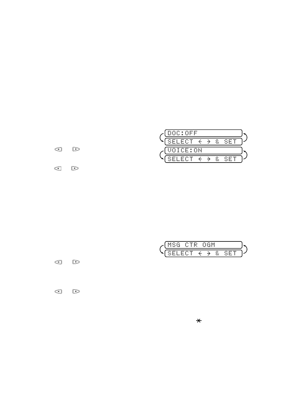 Setting up the message center, Setting message store, Recording message center outgoing message | Brother FAX-335MC User Manual | Page 64 / 97