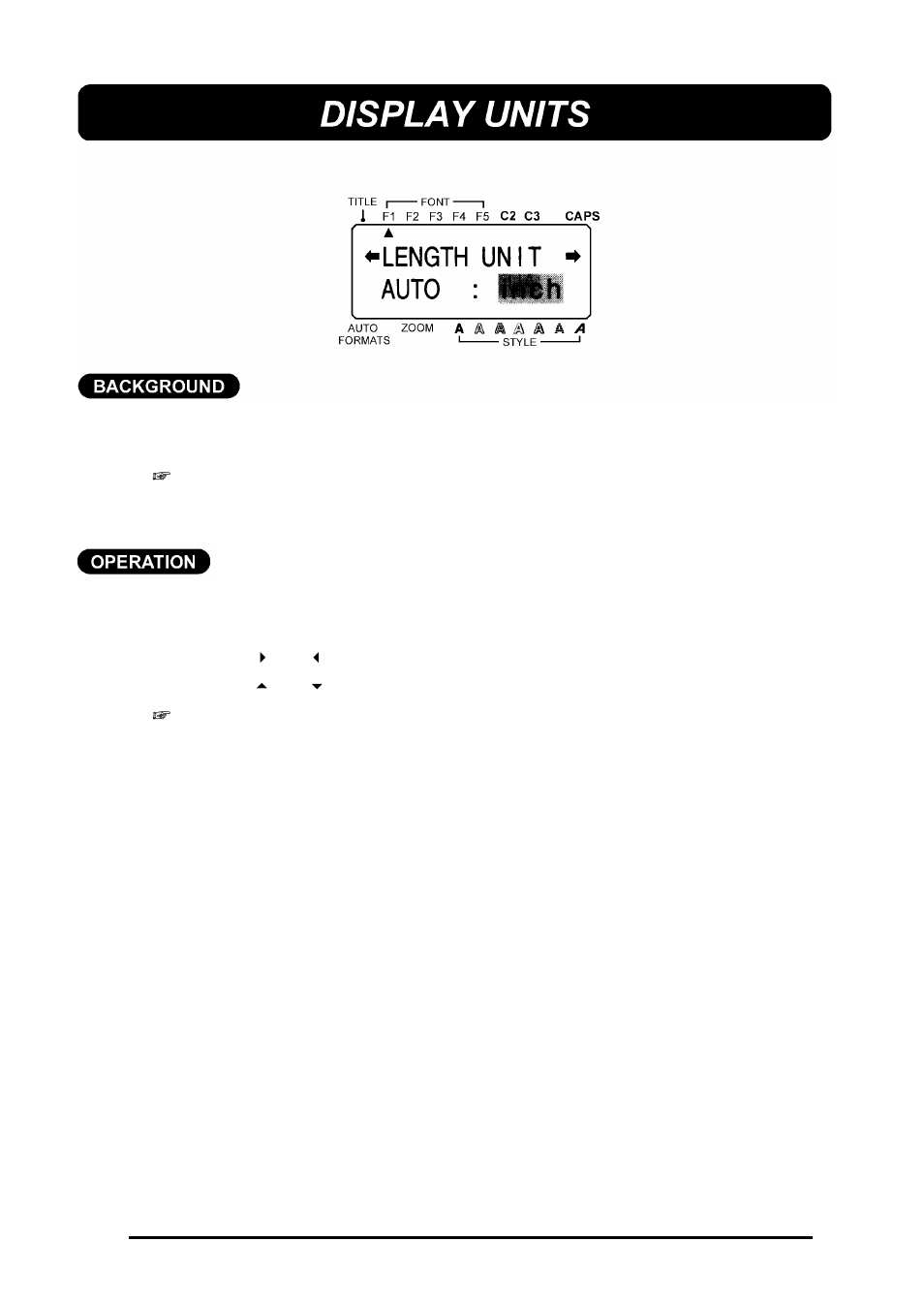 Display units | Brother 580C User Manual | Page 104 / 188