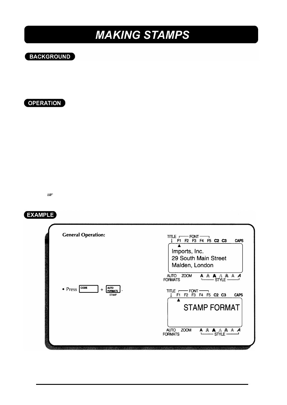 Marking stamps | Brother 580C User Manual | Page 115 / 188