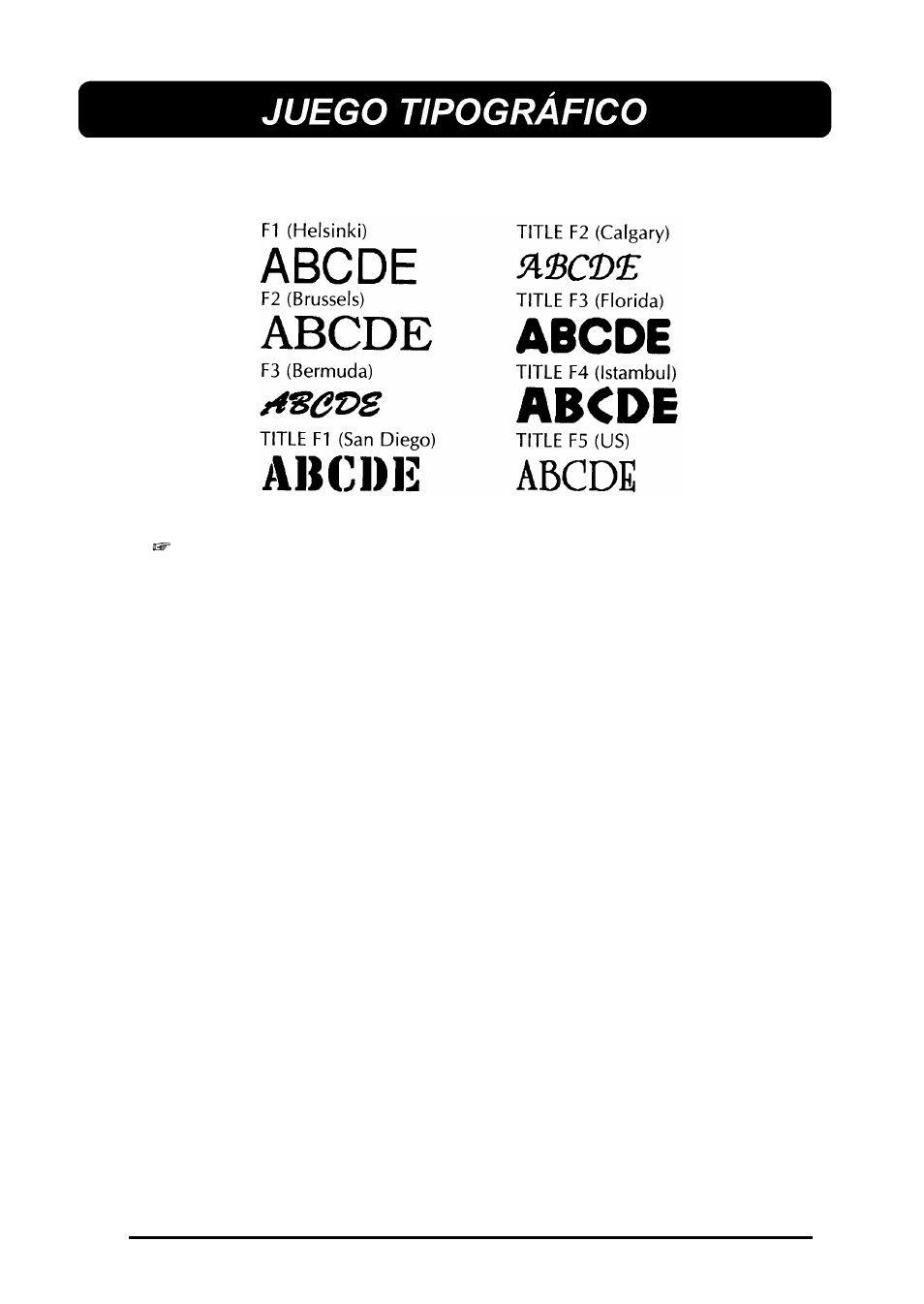 Juego tipografico | Brother 580C User Manual | Page 157 / 188