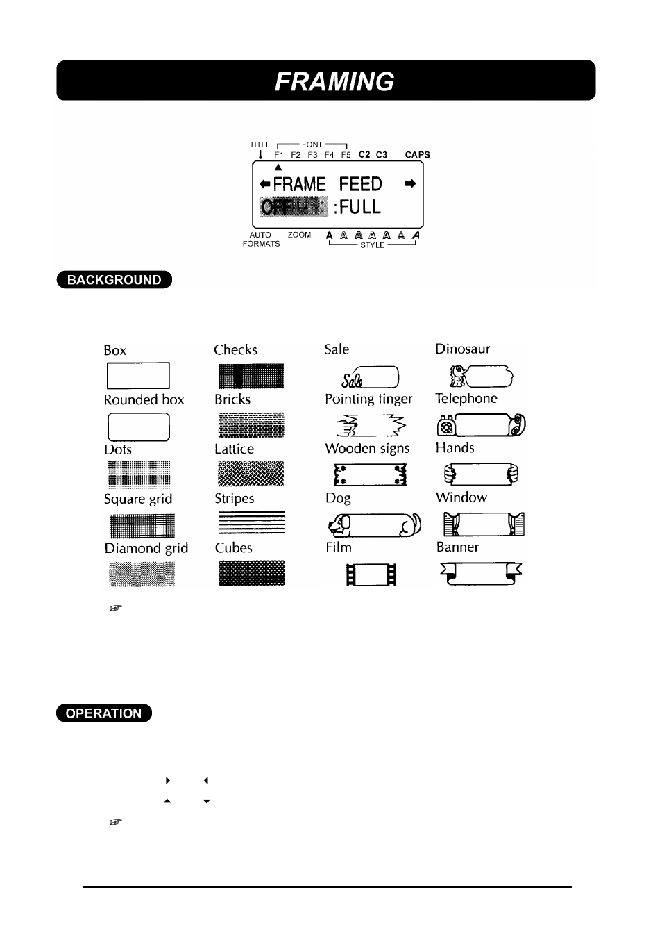 Framing | Brother 580C User Manual | Page 97 / 188