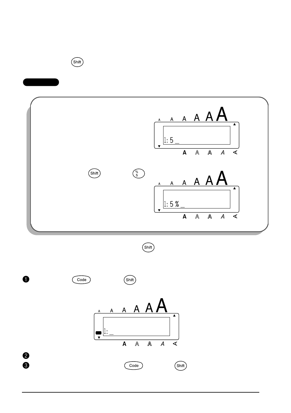 Press the keys of the desired letters or symbols, Hold down and press | Brother 1810 User Manual | Page 33 / 139