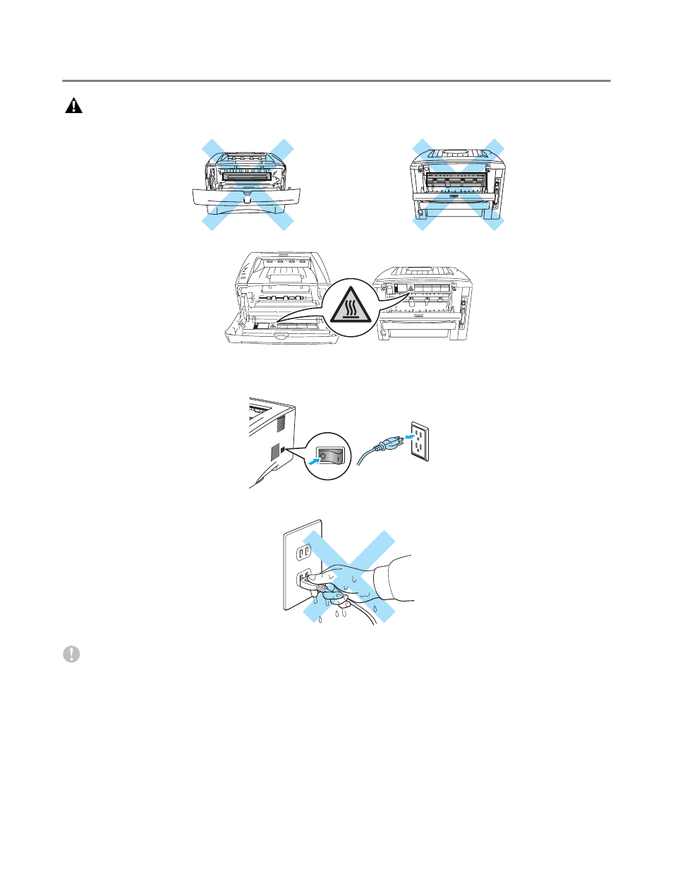 To use the printer safely | Brother HL-5050 User Manual | Page 3 / 137