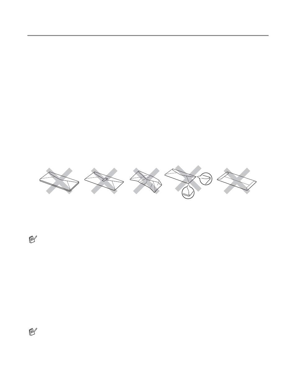 Printing on envelopes, Types of envelopes to avoid, Printing on envelopes -24 | Types of envelopes to avoid -24 | Brother HL-5050 User Manual | Page 41 / 137