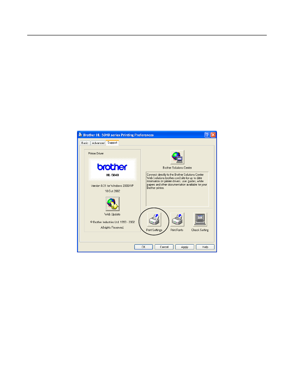 Printer settings, Using the control panel button, Using the printer driver | Printer settings -9 | Brother HL-5050 User Manual | Page 91 / 137